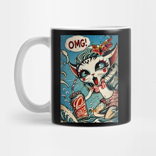 Surfing Cat OMG! Mug